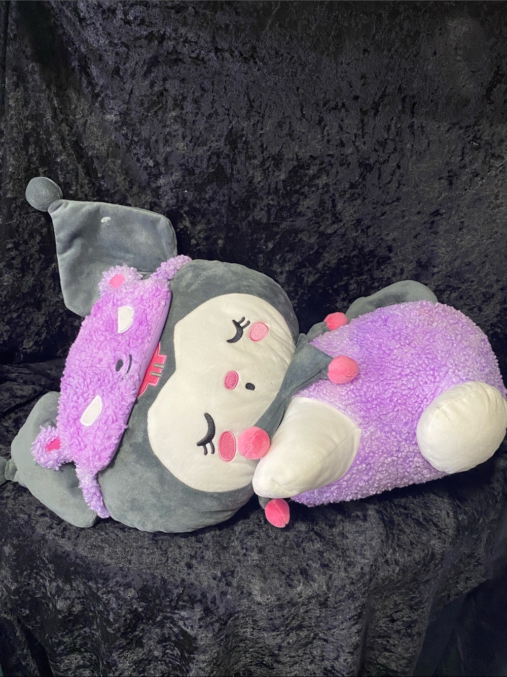 Hello Kitty & Friends Plush Lavender & Gray Sleepy Character Pillow